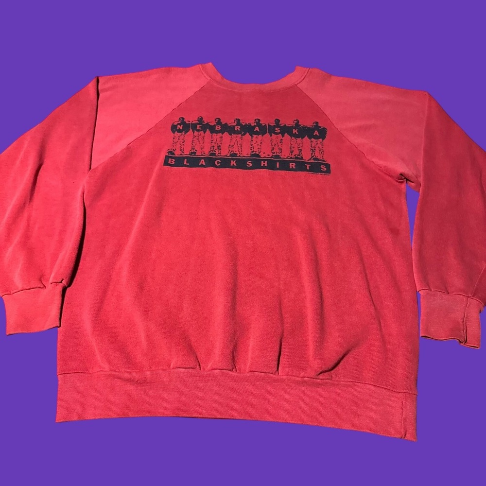 Vintage 1987 Nebraska Blackshirts Cornhuskers Football Sweatshirt M/L NCAA